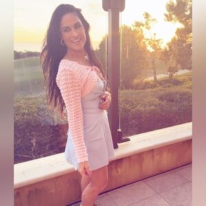 Coquette Girl Corset Cute Light Blue Mini dress Size Small Tie Up Back